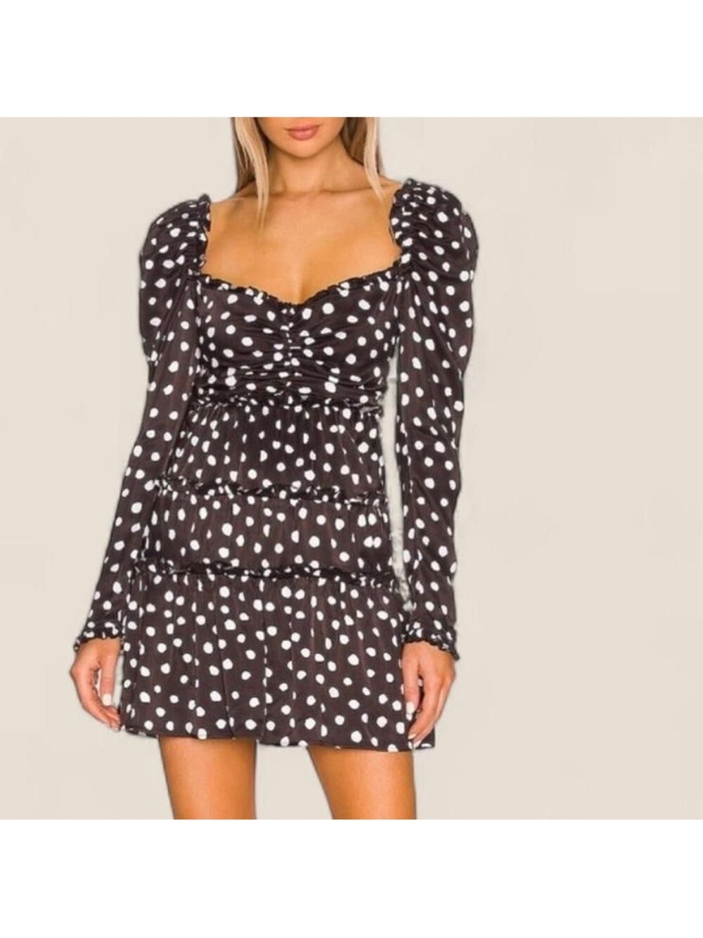 Majorelle Black Polka Dot Fiammetta Mini Dress